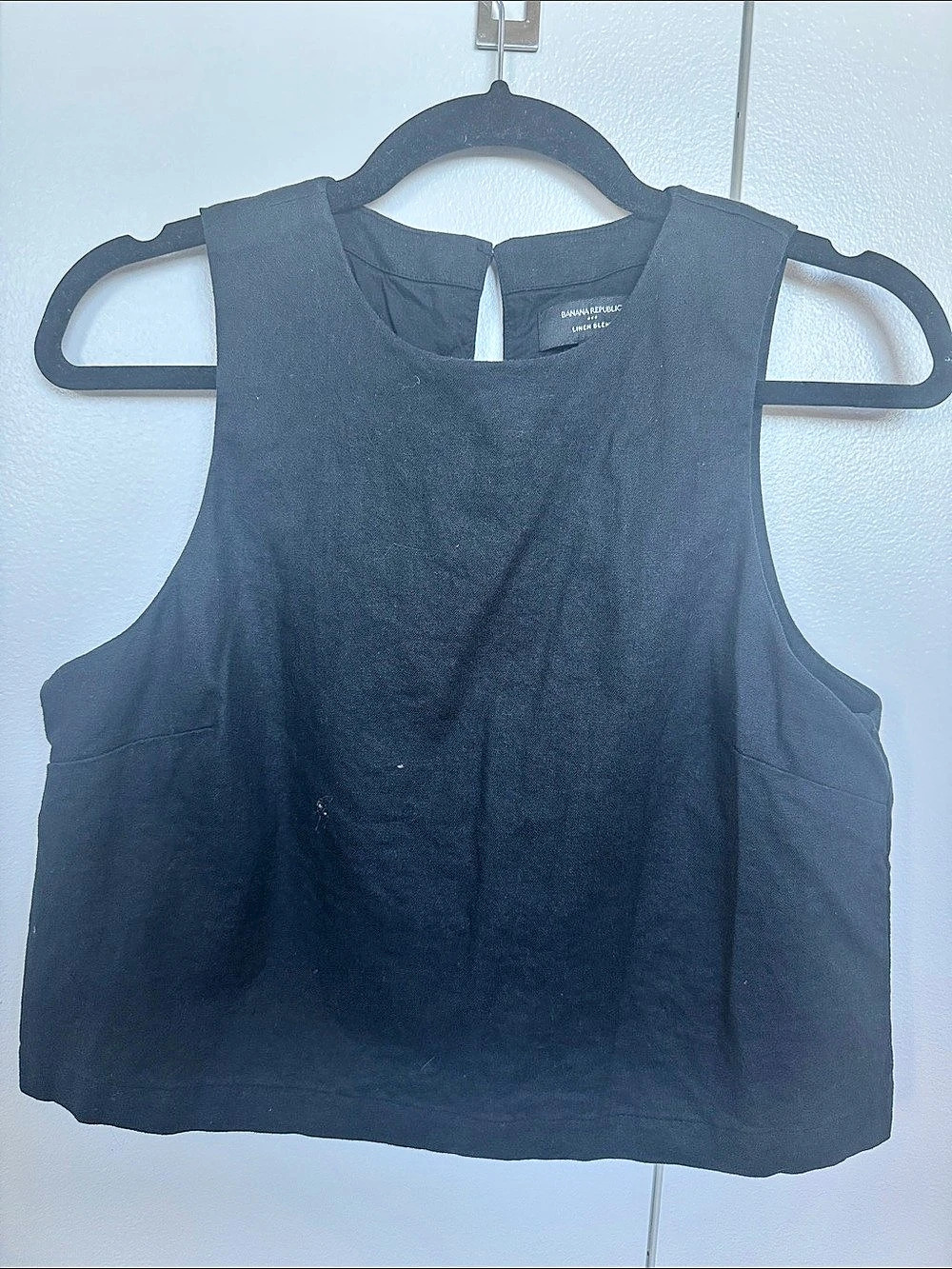 Banana Republic Linen-Blend Cropped Shell Tank Top Size Small